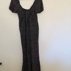 Elegant Black and White Polka Dot Jumpsuit